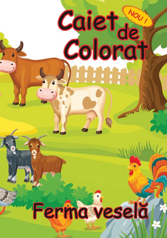 caiet colorat a4 ferma vesela