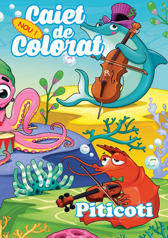 caiet colorat a4 piticoti