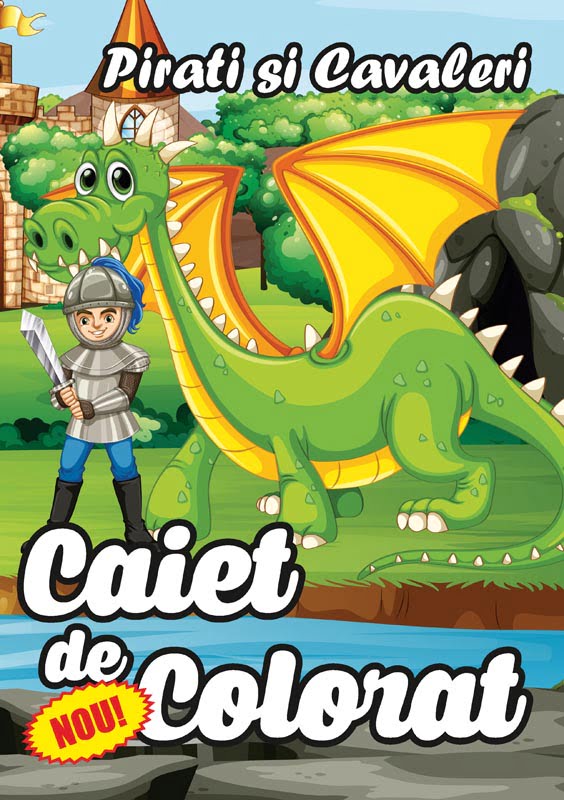 caiet colorat a4 pirati si cavaleri