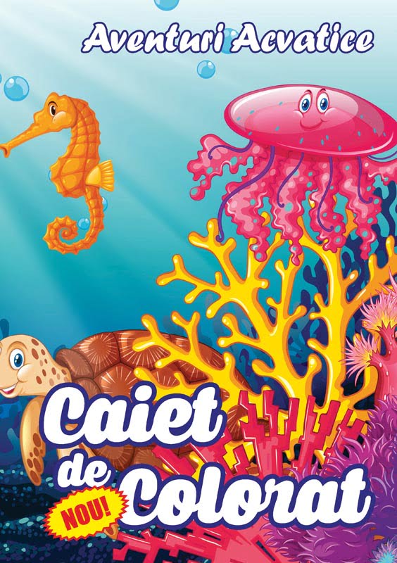caiet colorat a4 aventuri acvatice
