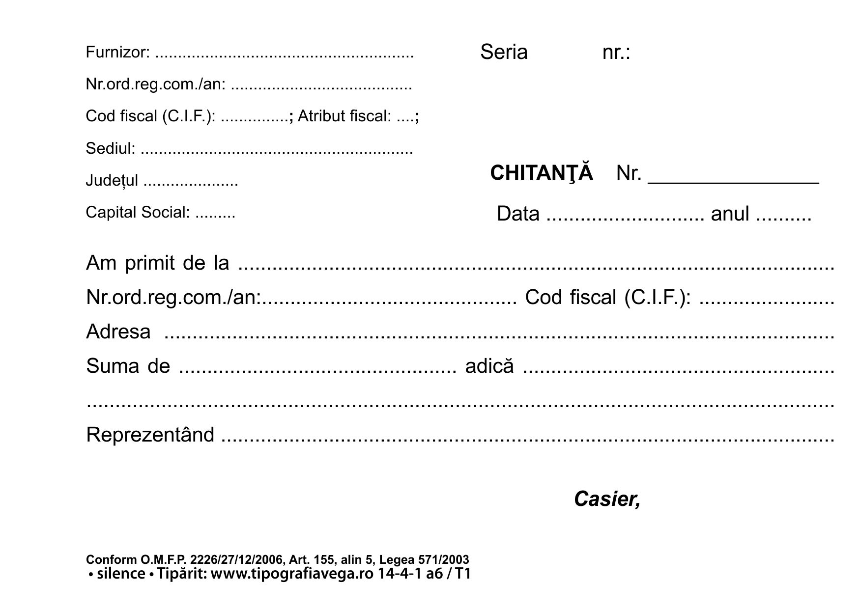 chitantier a6