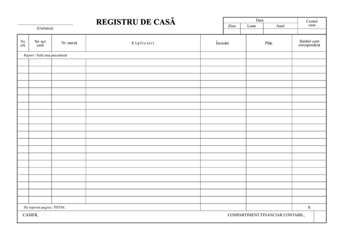 registru de casa